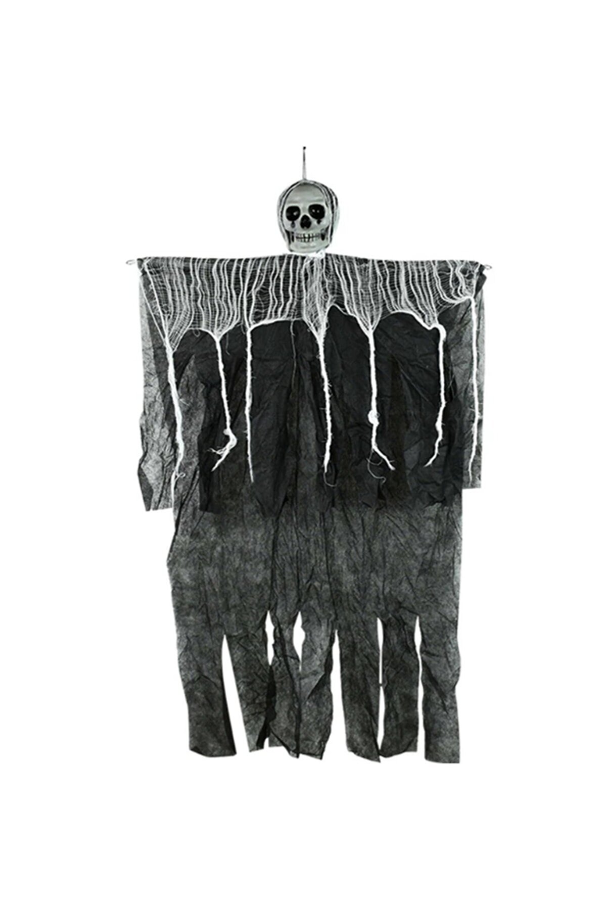 Go İthalat &Uuml;rperti̇ci̇ Kuru Kafa Korku Hayalet Sa&ccedil;aklı Dekor 90X50 Cm (4107)