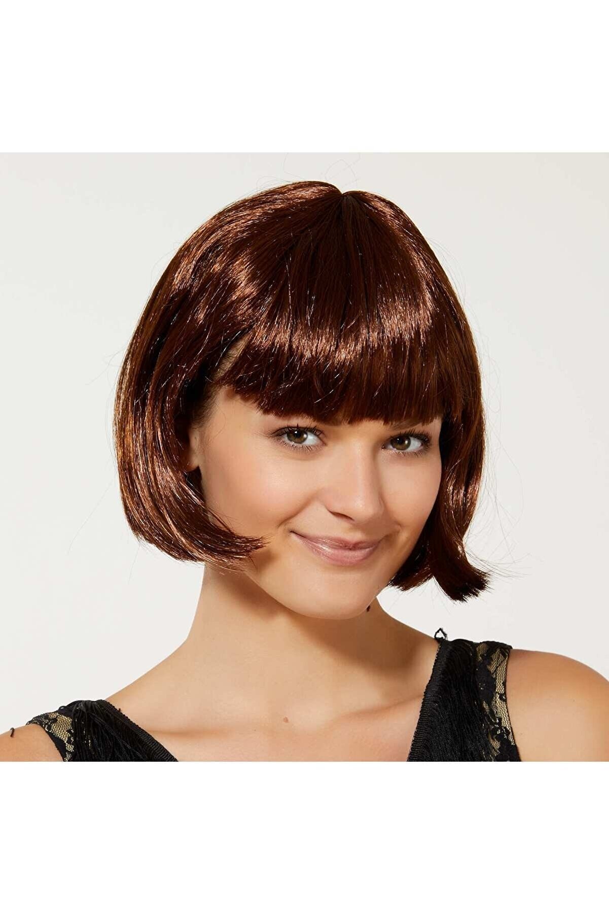 Go İthalat Kahverengi̇ Parti̇ Peruğu K&uuml;t Sa&ccedil; (4107)