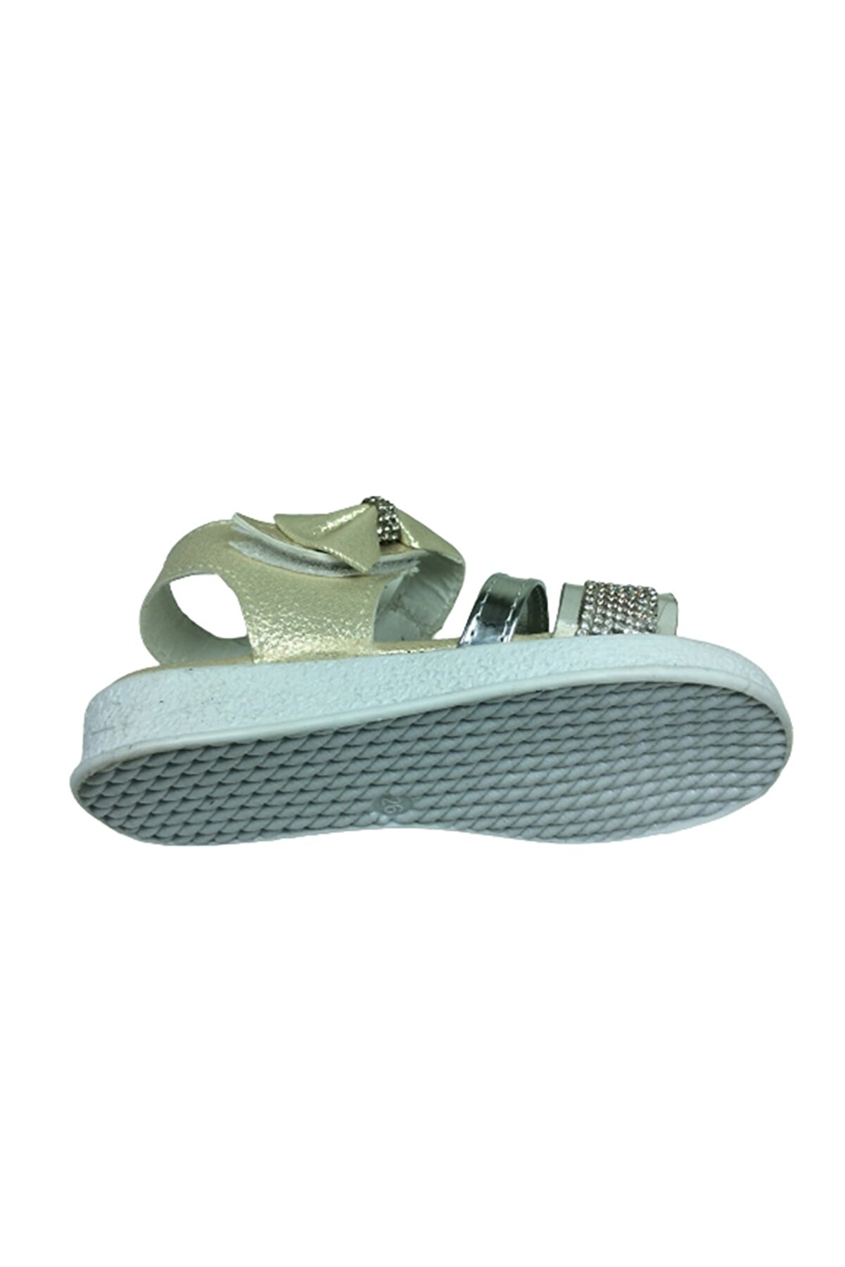 Grafen Pati̇k Kız Çocuk Sandalet Altın Dore Şeffaf Taşlı Abi̇ye Ayakkabı