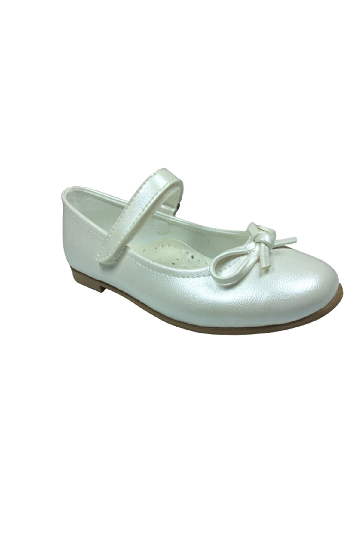 OrtopedikAL Ortaç Emt Patik Ekru Krem Rugan Bıyık Fiyonk Kız Çocuk