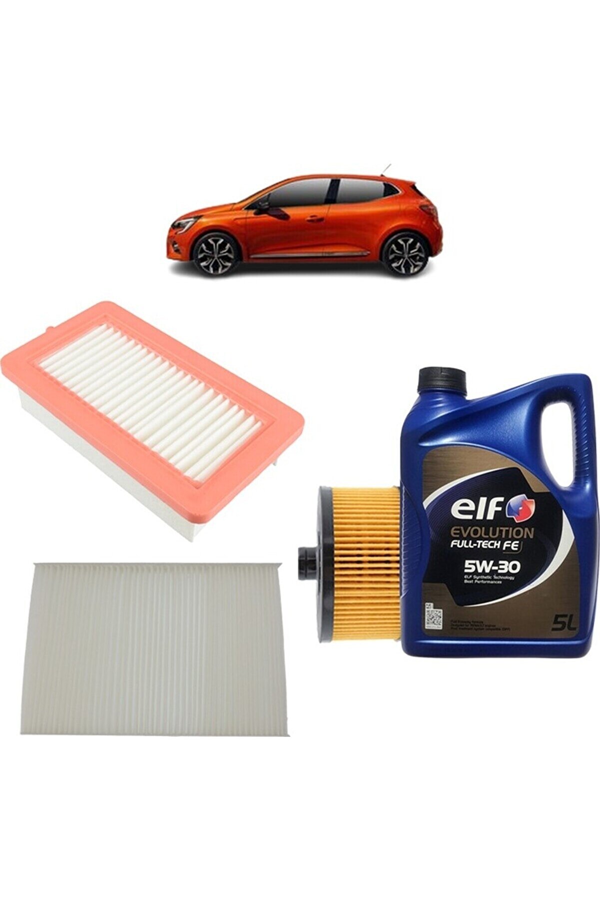 ELF Renault Clio 5 3plus Filtre Bakım Seti 1.0 1.3 Tce Evolution Yağlı 2019 Sonrası