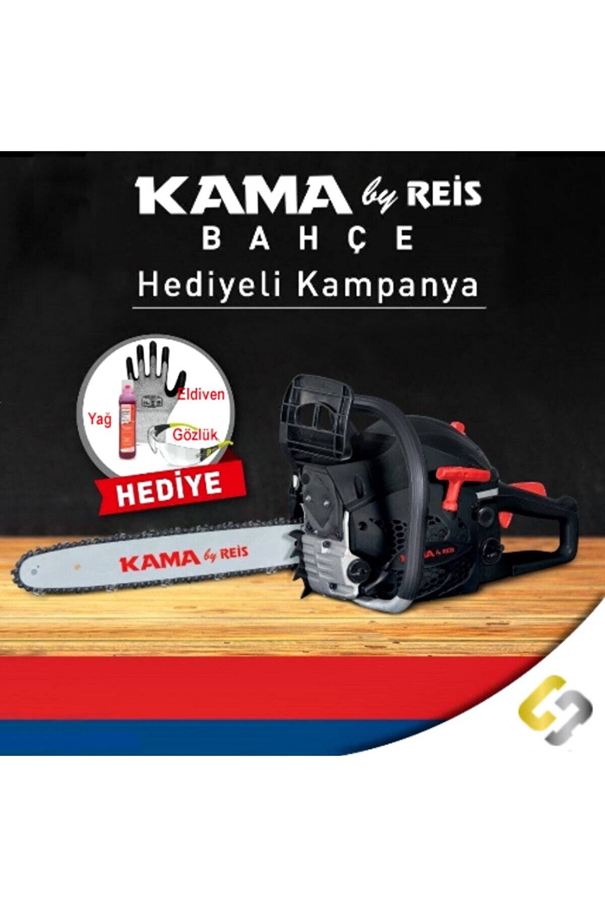 Kama Byrei̇s Kmr46 Benzi̇nli̇ Motorlu Testere Ağaç Odun Kesme Motoru +Yağ + Eldi̇ven + Gözlük
