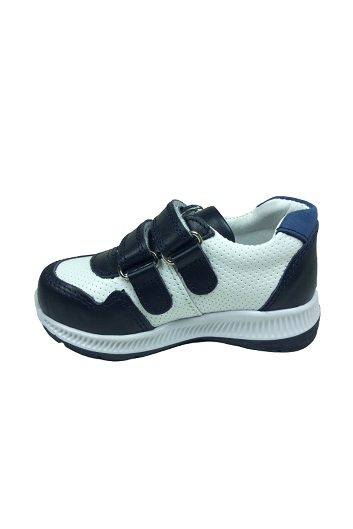 Ortopedi̇kal Bebe Erkek Çocuk Spor Ayakkabı 2 Laci̇vert-Beyaz Cırtlı Deri̇ Ortopedi̇k