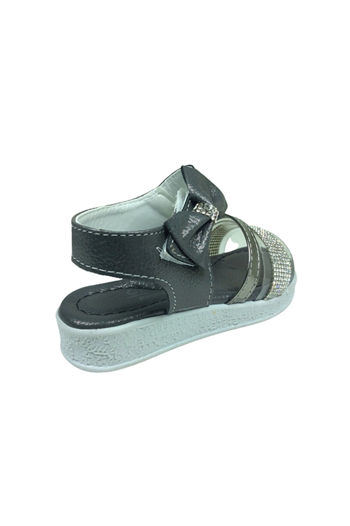 Grafen Pati̇k Kız Çocuk Sandalet Plati̇n Şeffaf Taşlı Abi̇ye Ayakkabı