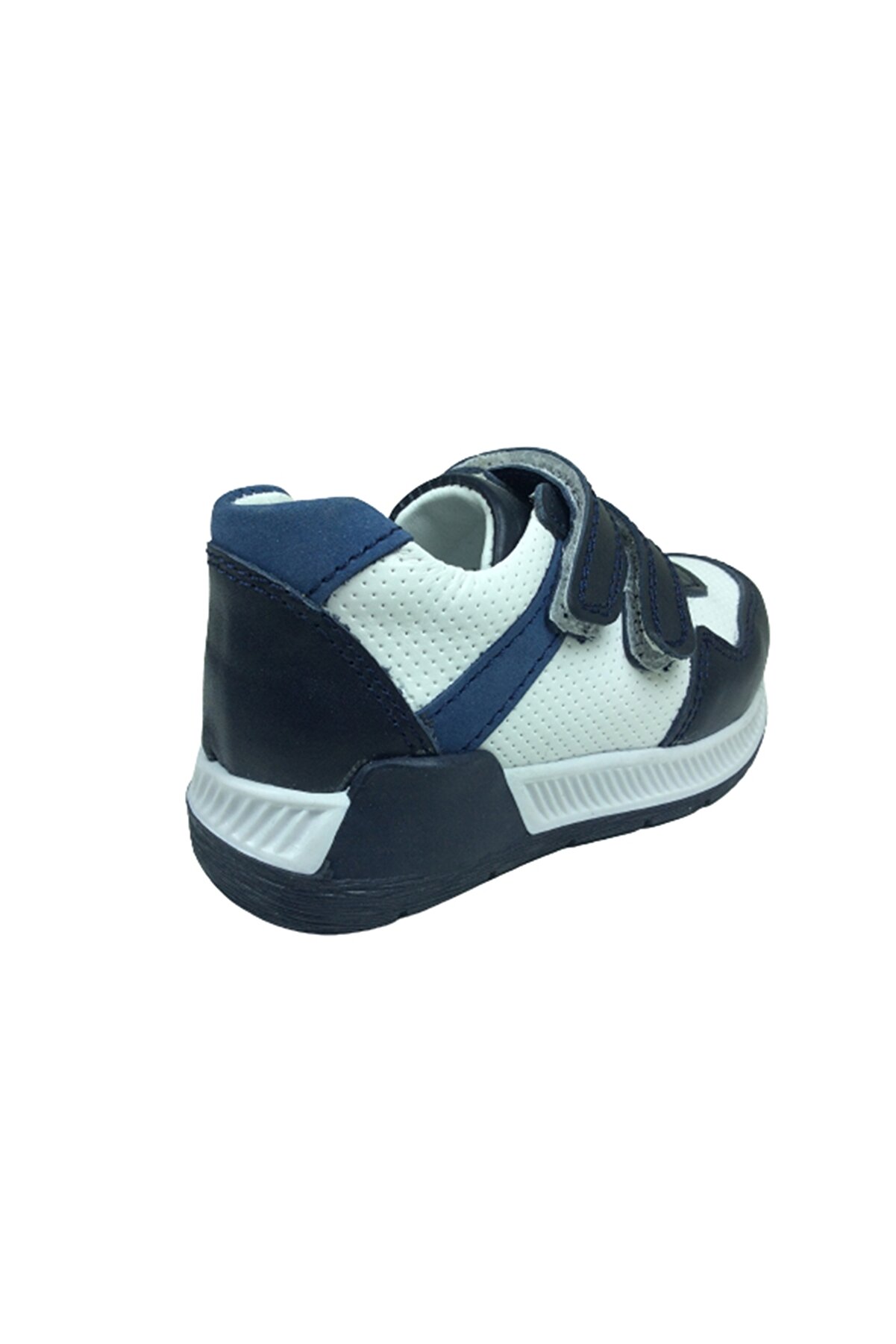 Ortopedi̇kal Bebe Erkek Çocuk Spor Ayakkabı 2 Laci̇vert-Beyaz Cırtlı Deri̇ Ortopedi̇k