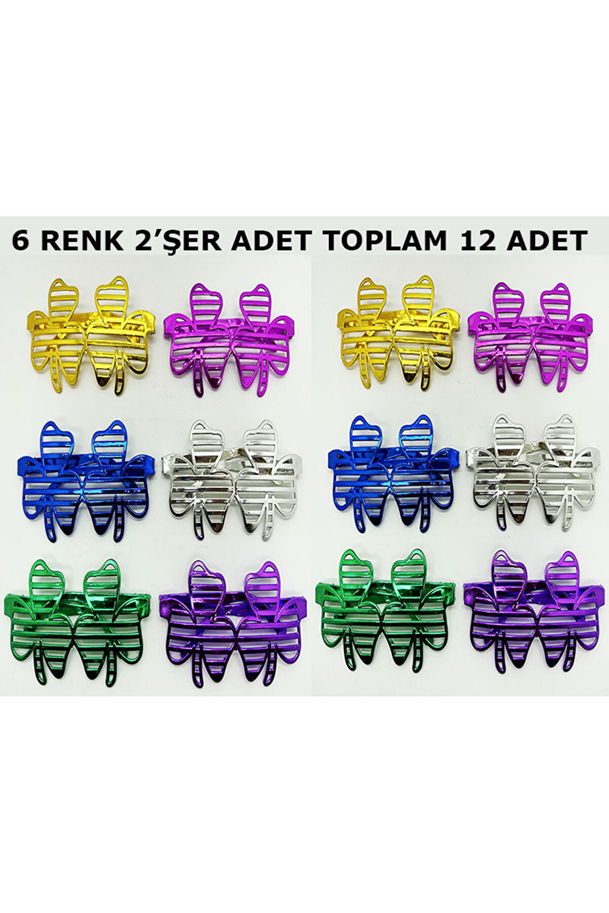Go İthalat Vegas Casi̇no Kupa Si̇nek Temalı Parti̇ G&ouml;zl&uuml;ğ&uuml; 6 Renk 12 Adet (4107)