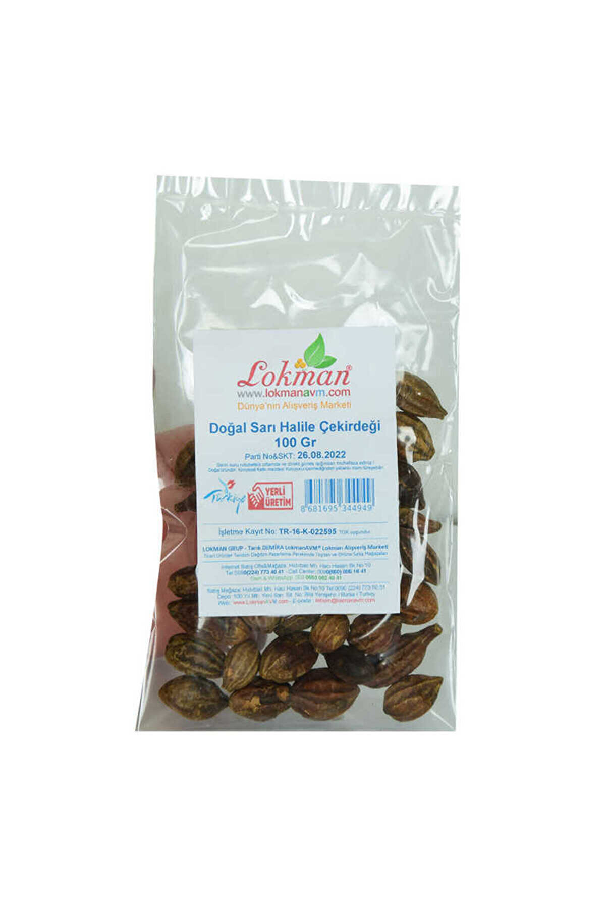 Doğal Sarı Hali̇le Çeki̇rdeği̇ Sarı Heli̇le 100 Gr Paket