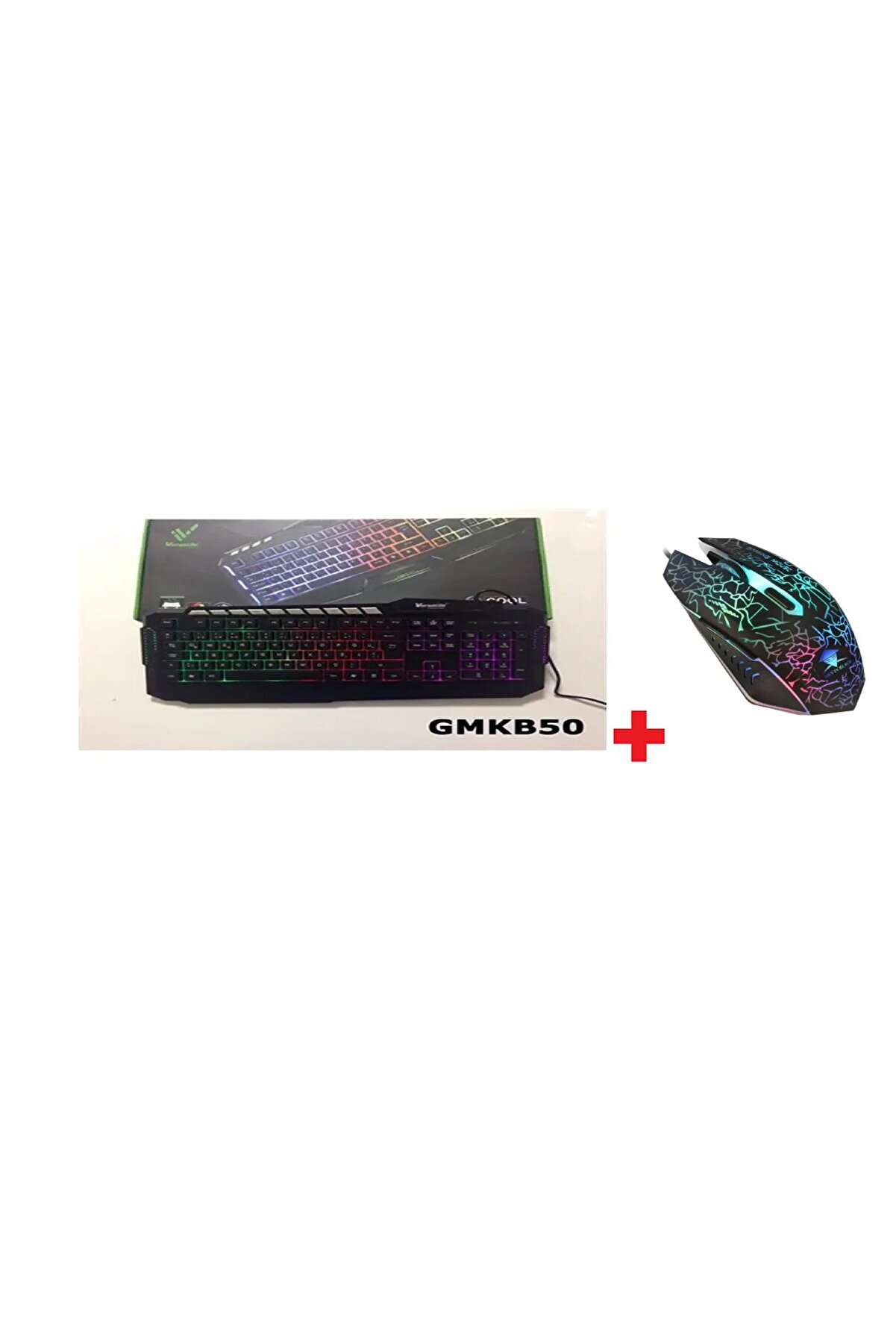 Versali̇s Versati̇le Gmkb-50 Led Işıklı Mekani̇k Hi̇sli̇ Oyuncu Klavyesi̇ +Hadronhd5671 2400Dpı Renkli̇ Oyuncu Mouse