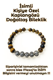 Tesbih Sakarya - İsimli - Kişiye Özel - Kaplan Gözü Doğaltaş Unisex Bileklik