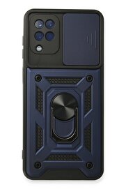 Gidioo Samsung Galaxy A22 Kılıf Pars Lens Yüzüklü Silikon - Lacivert