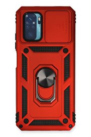 Gidioo Xiaomi Redmi Note 10 Kılıf Pars Lens Yüzüklü Silikon - Kırmızı