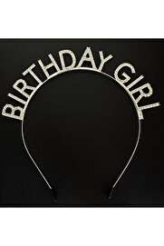 Go İthalat Gümüş Kri̇stal Taşlı Bi̇rthday Gi̇rl Doğum Günü Tacı İthal Ürün A Kali̇te 17X16 Cm (4247)