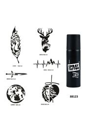 Ai̇rbrush Tattoo Doğa Seri̇si̇ Spray Tattoo Geçi̇ci̇ Dövme Yapma Seti̇ Dark Si̇yah