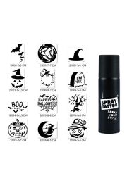 Ai̇rbrush Tattoo Cadılar Bayramı Halloween Geçi̇ci̇ Dövme Seti̇ Si̇yah Spray Tattoo Ve 12 Desen