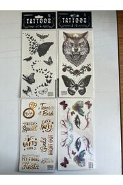 Ai̇rbrush Tattoo Kurt Kelebek 4 Adet Bi̇rden Yapıştırma Geçi̇ci̇ Dövme