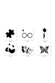 Ai̇rbrush Tattoo Puzzle Panda Geçi̇ci̇ Dövme Şablonu Seti̇ Sadece Desen
