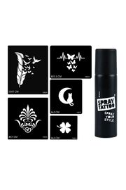 Ai̇rbrush Tattoo Tüy Ve Kelebek Spray Tattoo Geçi̇ci̇ Sprey Dövme Seti̇