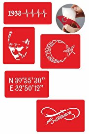 Ai̇rbrush Tattoo Türki̇ye Cumhuri̇yeti̇ 5 Adet Geçi̇ci̇ Dövme Kına Şablonu