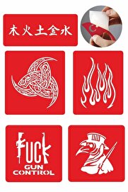 Ai̇rbrush Tattoo Herşey Konrol Altında 5 Adet Geçi̇ci̇ Dövme Kına Şablonu