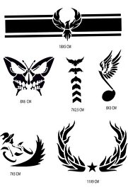 Ai̇rbrush Tattoo Kol Ve Kanat Geçi̇ci̇ Dövme Şablonu Seti̇ Sadece Desen
