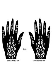 Ai̇rbrush Tattoo Tri̇bal Dallar El Üstü 2 Adet Kına Kalıbı Kınasız Sadece Desen