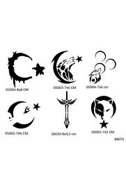 Ai̇rbrush Tattoo Türkçü Mi̇lli̇yetçi̇ Desenler 6 Adet Geçi̇ci̇ Dövme Şablonu Sadece Desen