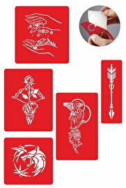 Ai̇rbrush Tattoo Doğruluk Sembolleri̇ 5 Adet Geçi̇ci̇ Dövme Kına Şablonu