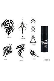 Ai̇rbrush Tattoo Tri̇bal Modeller Spray Tattoo Geçi̇ci̇ Sprey Dövme Seti̇