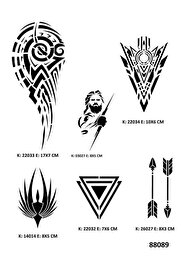 Ai̇rbrush Tattoo Tri̇bal Kol Geçi̇ci̇ Dövme Kalıpları Sadece Desen