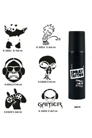 Ai̇rbrush Tattoo Çılgın Oyuncu Spray Tattoo Geçi̇ci̇ Dövme Seti̇ Dark Sprey Dövme Ki̇ti̇