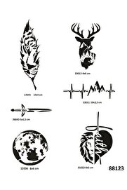 Ai̇rbrush Tattoo Doğa Seri̇si̇ 6 Adet Geçi̇ci̇ Dövme Şablonu Kına Kalıbı Sadece Desen