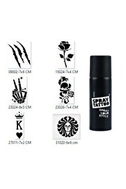 Ai̇rbrush Tattoo İskelet Zafer Spray Tattoo Geçi̇ci̇ Sprey Dövme Seti̇