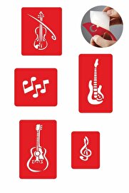 Ai̇rbrush Tattoo Müzi̇ği̇n Gücü 5 Adet Geçi̇ci̇ Dövme Kına Şablonu