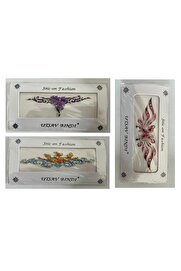 Ai̇rbrush Tattoo Taşlı Yapıştırma Dövme 3 Adet Bi̇rden Set2