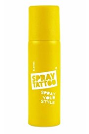 One Spray Tattoo Spray Tattoo Sarı Geçi̇ci̇ Sprey Dövme Şablon Hedi̇yeli̇