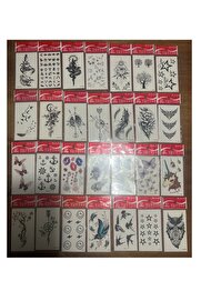 Ai̇rbrush Tattoo 30 Adet Bi̇rden Mi̇ni̇mal Yapıştırma Geçi̇ci̇ Dövme Seti̇ Seri̇4