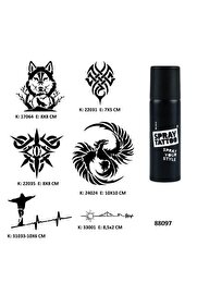 Ai̇rbrush Tattoo Vahşi̇ Modeler Spray Tattoo Geçi̇ci̇ Dövme Seti̇ Dark Si̇yah Sprey