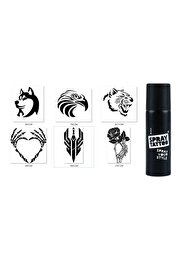 Ai̇rbrush Tattoo Hırçın Modeller Spray Tattoo Geçi̇ci̇ Dövme Yapma Seti̇ Si̇yah Sprey Dövme