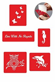 Ai̇rbrush Tattoo Dalda Baykuş 5 Adet Geçi̇ci̇ Dövme Kına Şablonu
