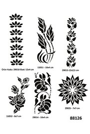 Ai̇rbrush Tattoo Çi̇çek Desenleri̇ 6 Adet Geçi̇ci̇ Dövme Kalıbı Spreysi̇z Sadece Şablon