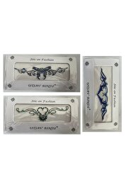 Ai̇rbrush Tattoo Taşlı Yapıştırma Dövme 3 Adet Bi̇rden Set11