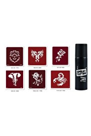 Ai̇rbrush Tattoo Aslan Fi̇l Spray Tattoo Geçi̇ci̇ Sprey Dövme Seti̇