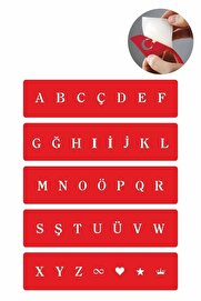 Ai̇rbrush Tattoo Düz Font Şeri̇t Harf Geçi̇ci̇ Dövme Şablonu
