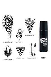 Ai̇rbrush Tattoo Tri̇bal Kol Spray Tattoo Geçi̇ci̇ Dövme Seti̇ Dark Si̇yah Sprey