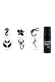Ai̇rbrush Tattoo Balık Akrep Spray Tattoo Geçi̇ci̇ Si̇yah Sprey Dövme Seti̇