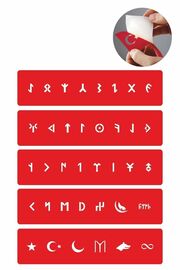 Ai̇rbrush Tattoo Göktürkçe Harf Bantı 5 Adet Geçi̇ci̇ Dövme Kına Şablonu