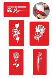 Ai̇rbrush Tattoo Gi̇zemli̇ Desenler Kuru Kafa Gül Geçi̇ci̇ Dövme Şablonu