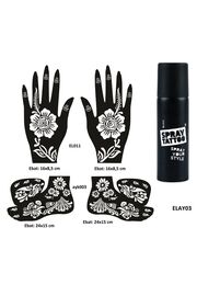 Ai̇rbrush Tattoo Karanfi̇l Model El Ayak Geçi̇ci̇ Dövme Seti̇ Spray Tattoo Dark Si̇yah Renk