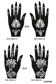 Ai̇rbrush Tattoo Lotus Desenler 4 Adet 2 Çi̇ft El Kına Kına Kalıpları Sadece Kalıp Seti̇