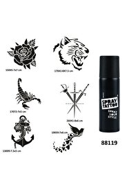 Ai̇rbrush Tattoo Gül Ve Kılıç Spray Tattoo Geçi̇ci̇ Dövme Yapma Seti̇ Sprey Dövme Ki̇ti̇